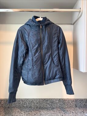 lululemon athletica Navy Quilted Jacket with Logo Zip Pull